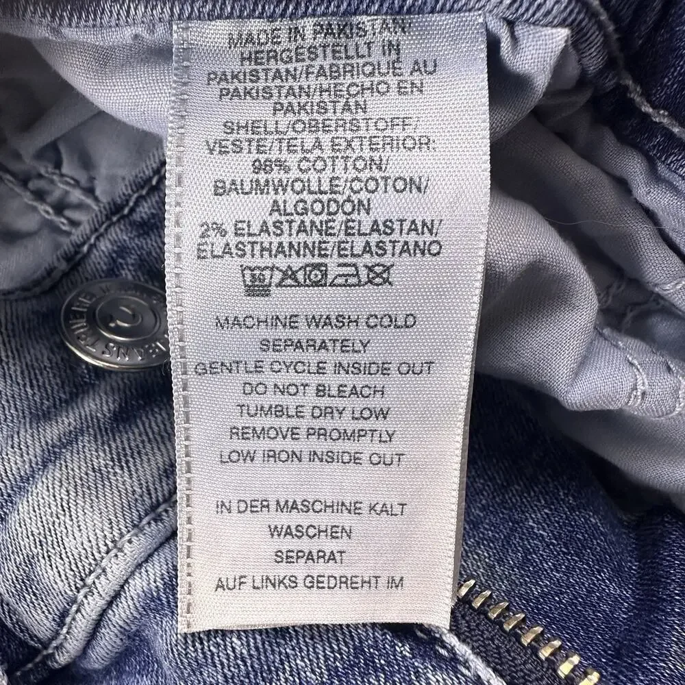 True Religion Jeans Mens 32x34 Blue‎ Geno Relaxed Slim Flap Pocket Distressed